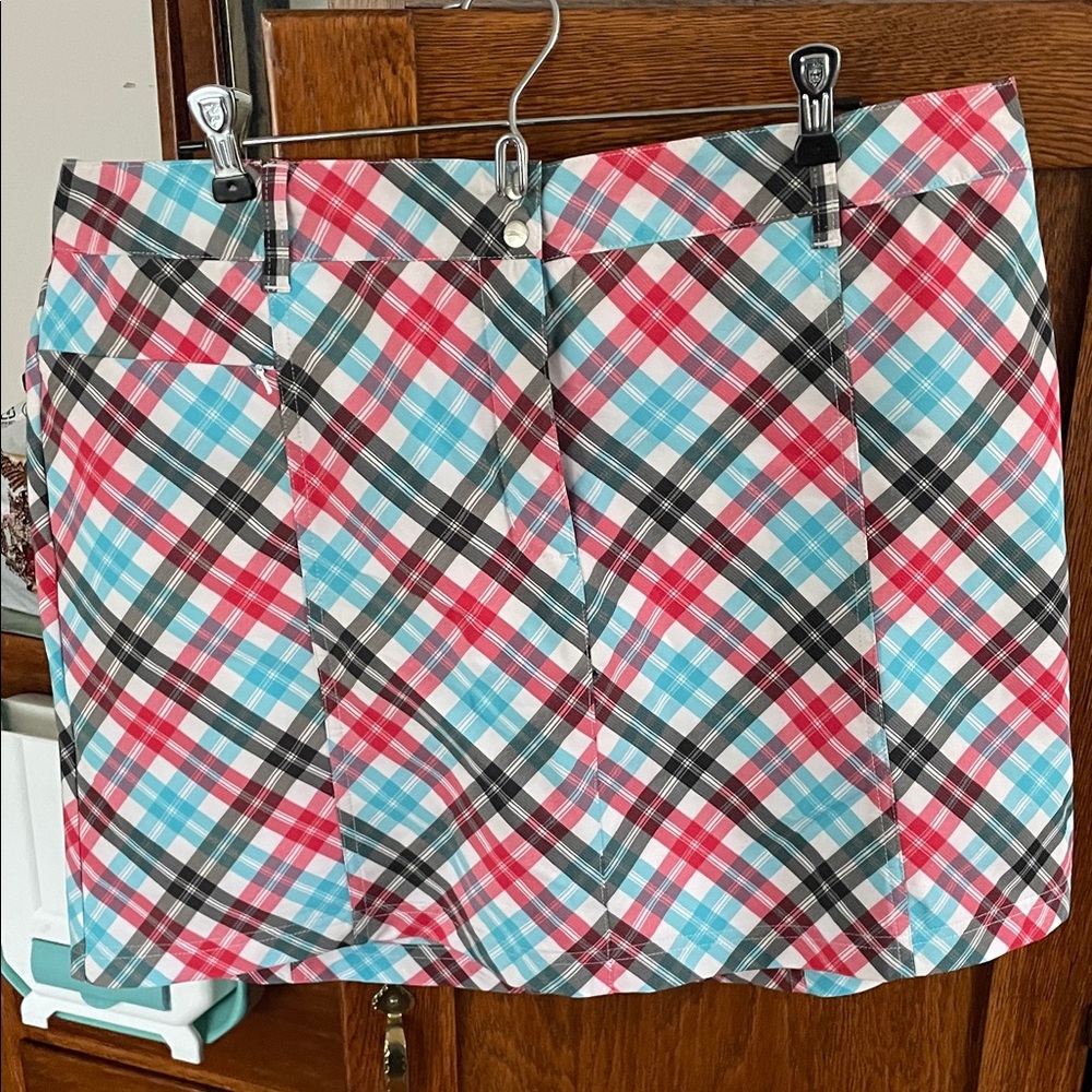 Golf Skirt Slazenger Plaid Mini Skirt in Red, Blue, and Black